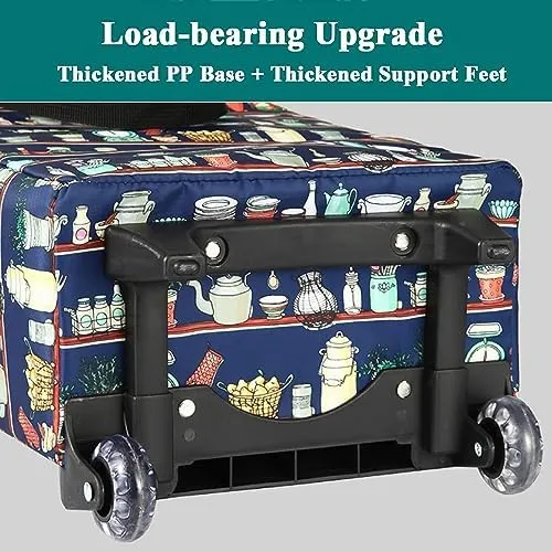 Shopping Trolley Grocery Shopping Cart Shopping Bag with Wheels Foldable Lightweight, Trolley Grocery Bags Waterproof Insulated Shopping Folding Shopping Trolley Cart Grocery Cart