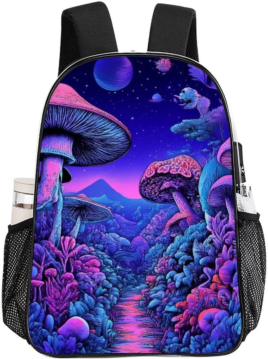 Shoulder Book Bags Anti-Theft Multipurpose Big Capacity Bookbag - Magic Mushroom Mushrooms Scenery Travel Hiking Backpack Transparent Bag