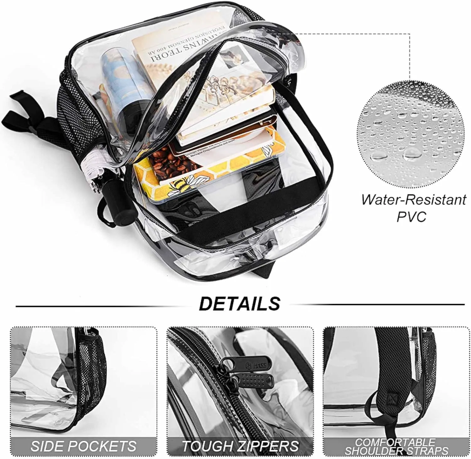 Shoulder Book Bags Anti-Theft Multipurpose Big Capacity Bookbag - Magic Mushroom Mushrooms Scenery Travel Hiking Backpack Transparent Bag