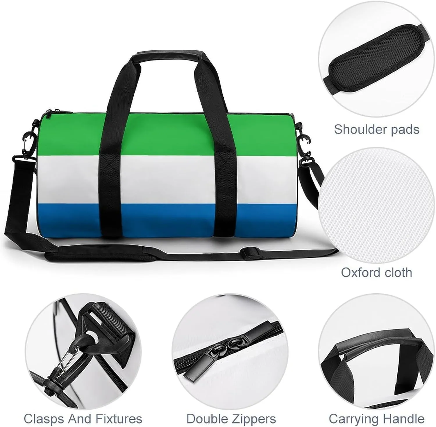 Sierra Leone Flag Travel Duffel Bag with Wet Pocket for Boys Girls Gym Weekender Tote