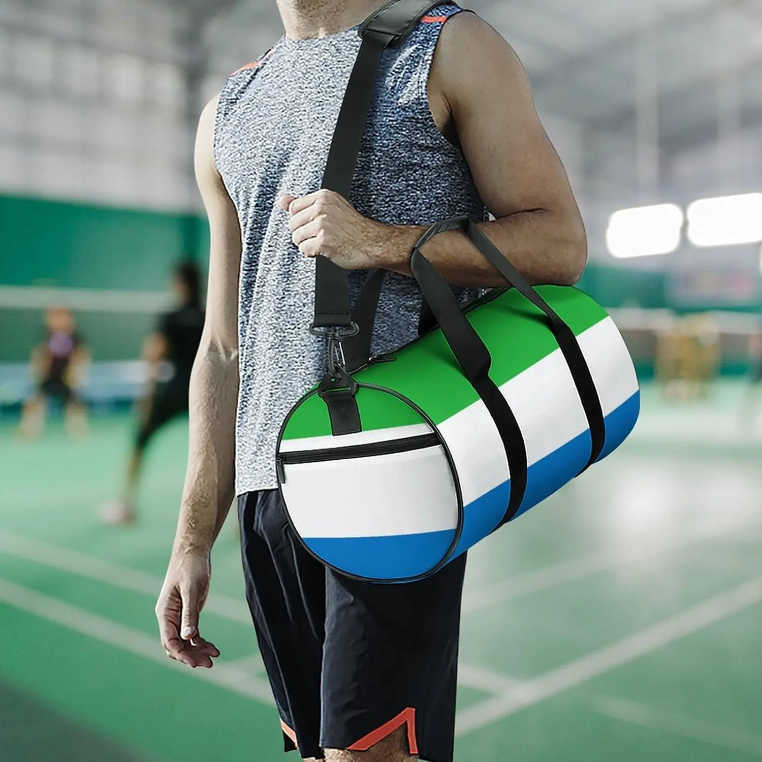 Sierra Leone Flag Travel Duffel Bag with Wet Pocket for Boys Girls Gym Weekender Tote