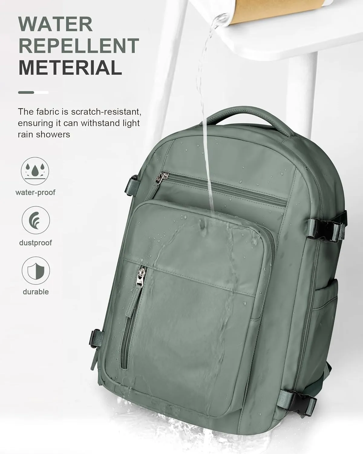 simple Travel Backpack For Women Men Carry On Backpack For Airplanes Personal Item Travel Bag Travel Essentials Lightweight Casual Daypack Luggage Backpack(Green)