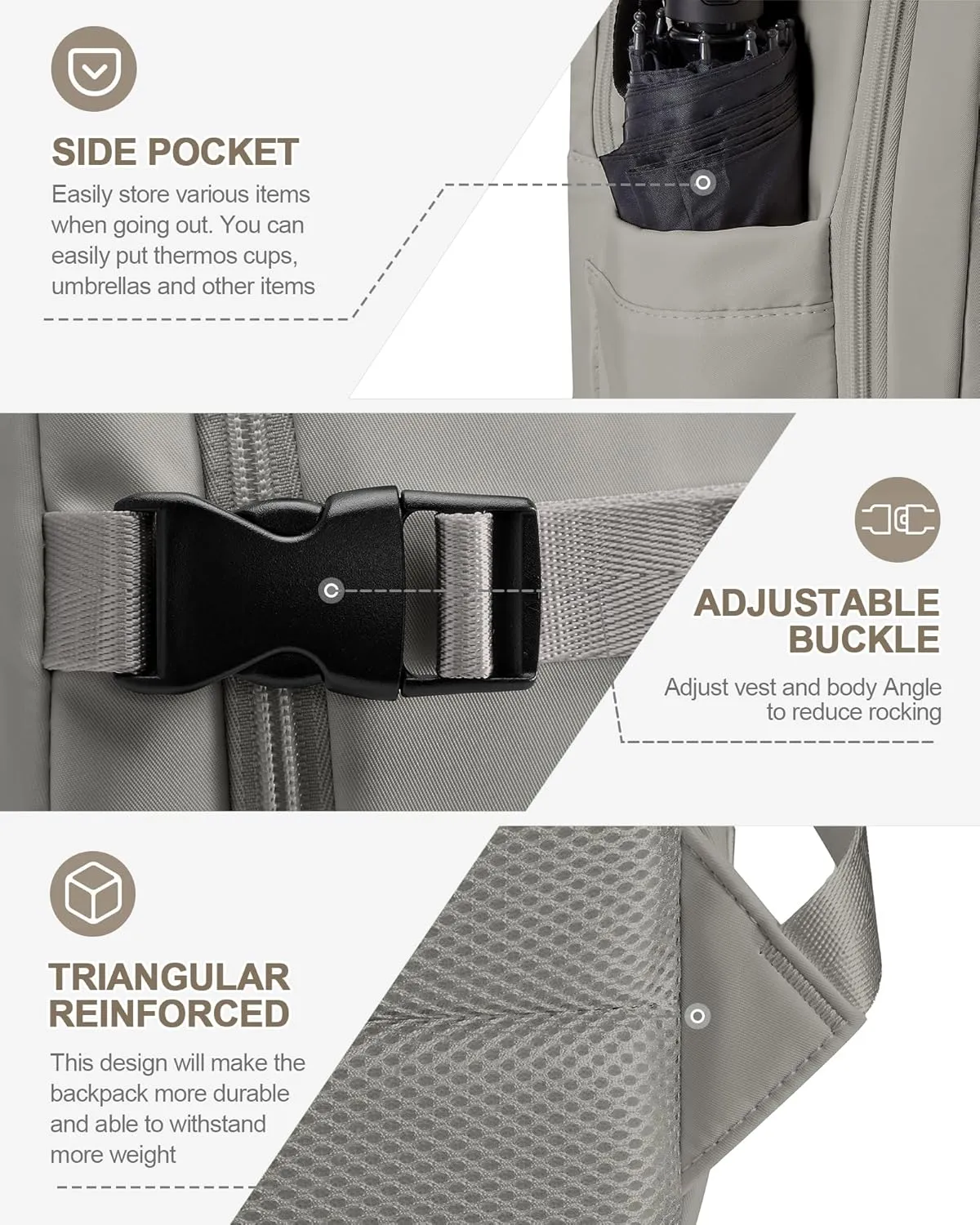 Simple Travel Backpack For Women Men,Carry on Backpack for Traveling on Airplane,Mochila de Viaje,Frontier Airlines Personal Item Travel Bag,Waterproof Luggage Backpack with USB Charging Port(Gray)