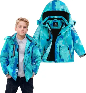 Simplee kids Boy Winter Coat Waterproof Ski Jacket Fleece Hooded Snow Warm Padded Raincoats