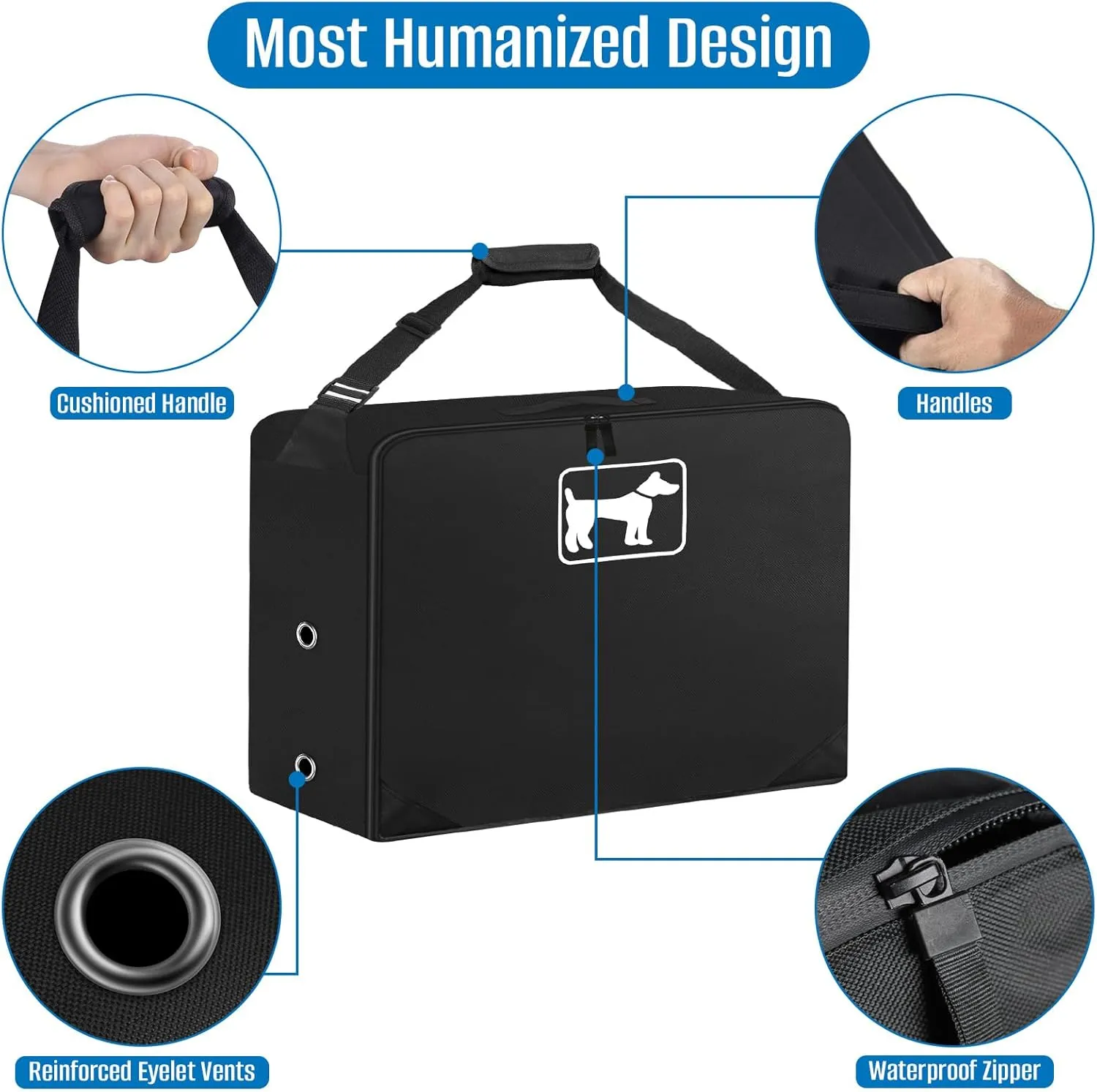 SIRUITON Collapsible Dog Crate Storage Bag Suitable for Collapsible Pet Crate,Heavy Duty 600D Oxford Kennel Tent Crate Dog Fence Travel Bag