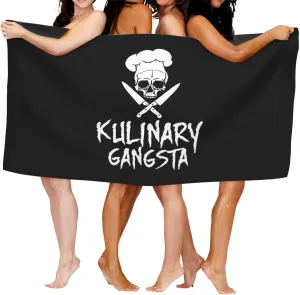 Skull Chef Cooking Skull Beach Towels Vacation Essentials Quick Dry Sand Free Oversized Bath Pool Swim Towel Extra Large Absorbent Bathroom Towels Adult Travel Accessories
