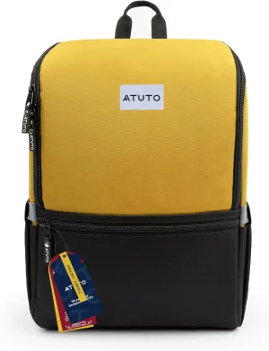 Slim Laptop Backpack for Men with 16 inch Laptop Compartment - Business Work Backpack for Men with Luggage Strap and Trolley Sleeve - Airflow Back, Fully Padded (Mustard)