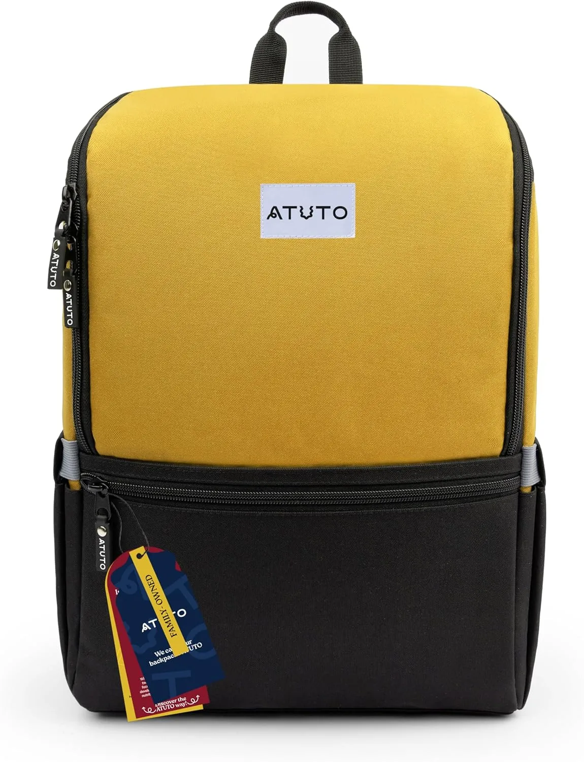 Slim Laptop Backpack for Men with 16 inch Laptop Compartment - Business Work Backpack for Men with Luggage Strap and Trolley Sleeve - Airflow Back, Fully Padded (Mustard)
