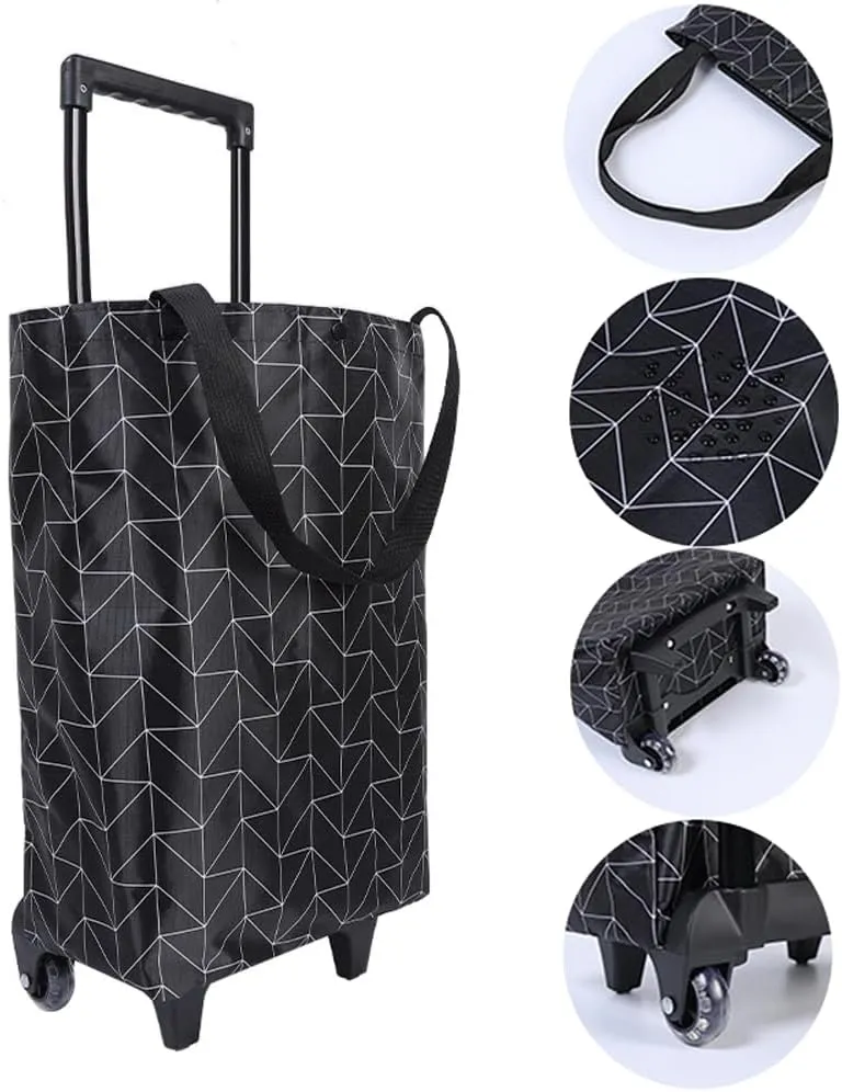Small Collapsible Shopping Cart (Black)