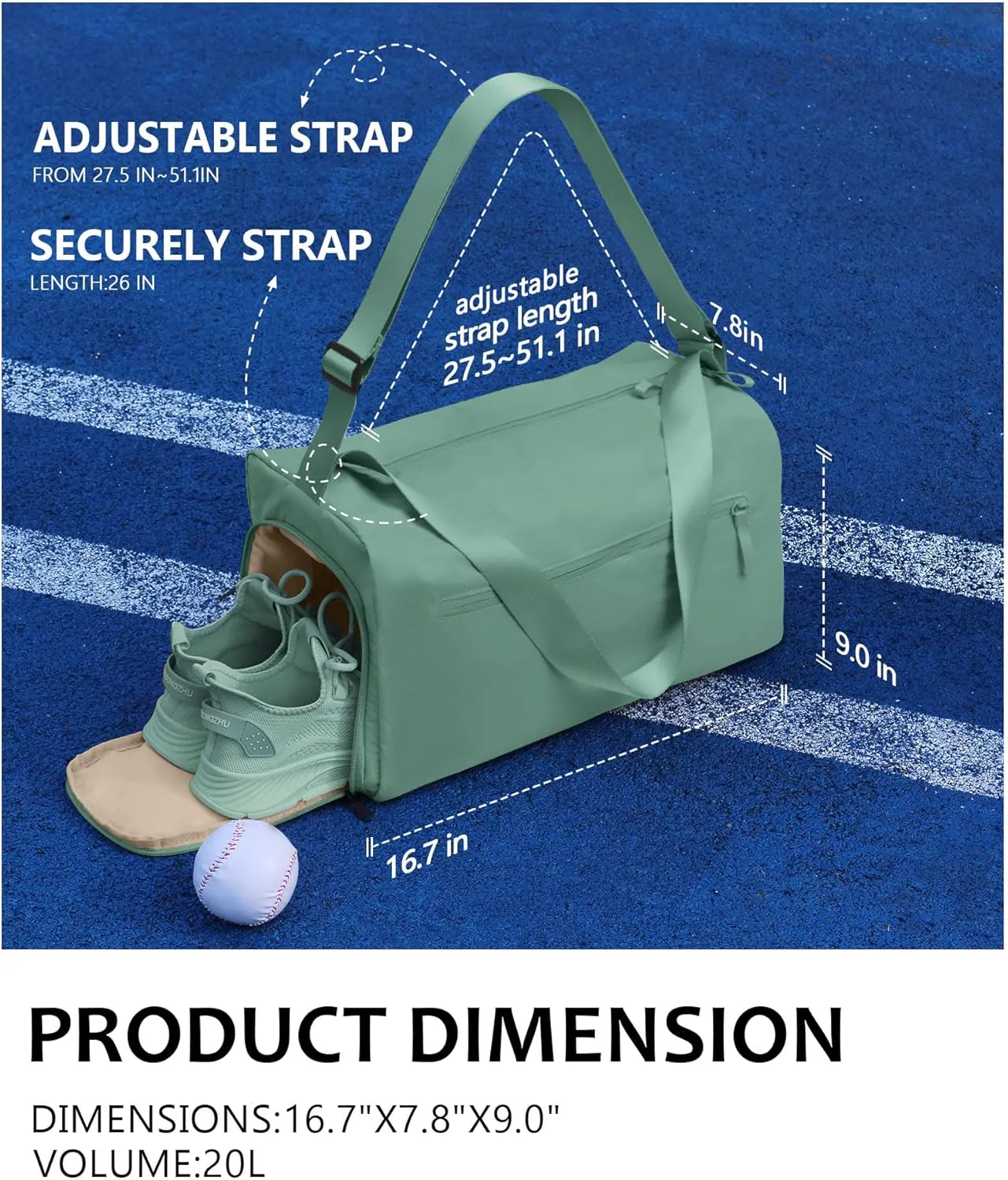 Small Gym Bag for women men, Stylish Compact Sports Bag, Small Duffle Bag Crossbody Bags for women men, Suitable For Gym Work Fitness Travel, 3 in 1 Duffle Bags