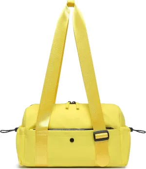 Small Gym Bag For Women Mini Gym Duffle Bag with Wet Compartment Waterproof Sports（Lemon Yellow Small）