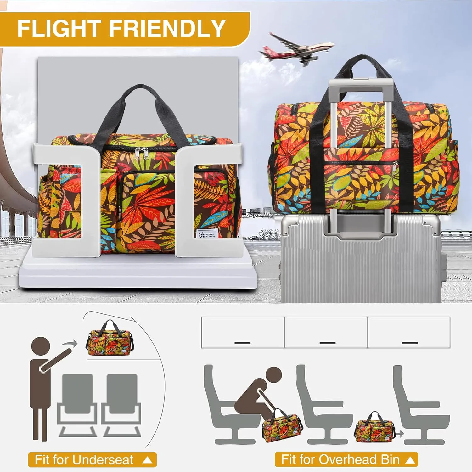 Small Gym Bag for Women, Travel Duffle Bag Carry On Weekender Bag with Shoe Compartment