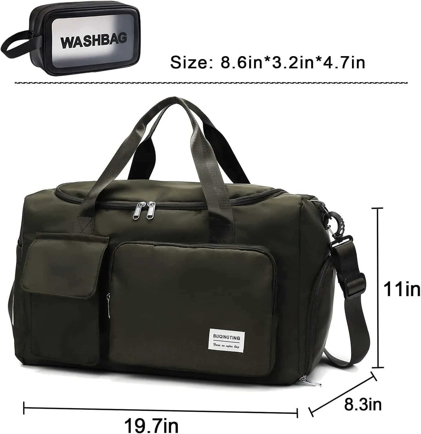 Small Gym Bag for Women, Travel Duffle Bag Carry On Weekender Bag with Shoe Compartment