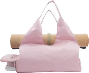 Small Gym Bag for Women with Shoe Compartment & Wet Pocket Sports Travel Duffel Bag,Yoga Gym Totes With Mat Holder,Waterproof Carry On Weekender Overnight Bag (Pink)