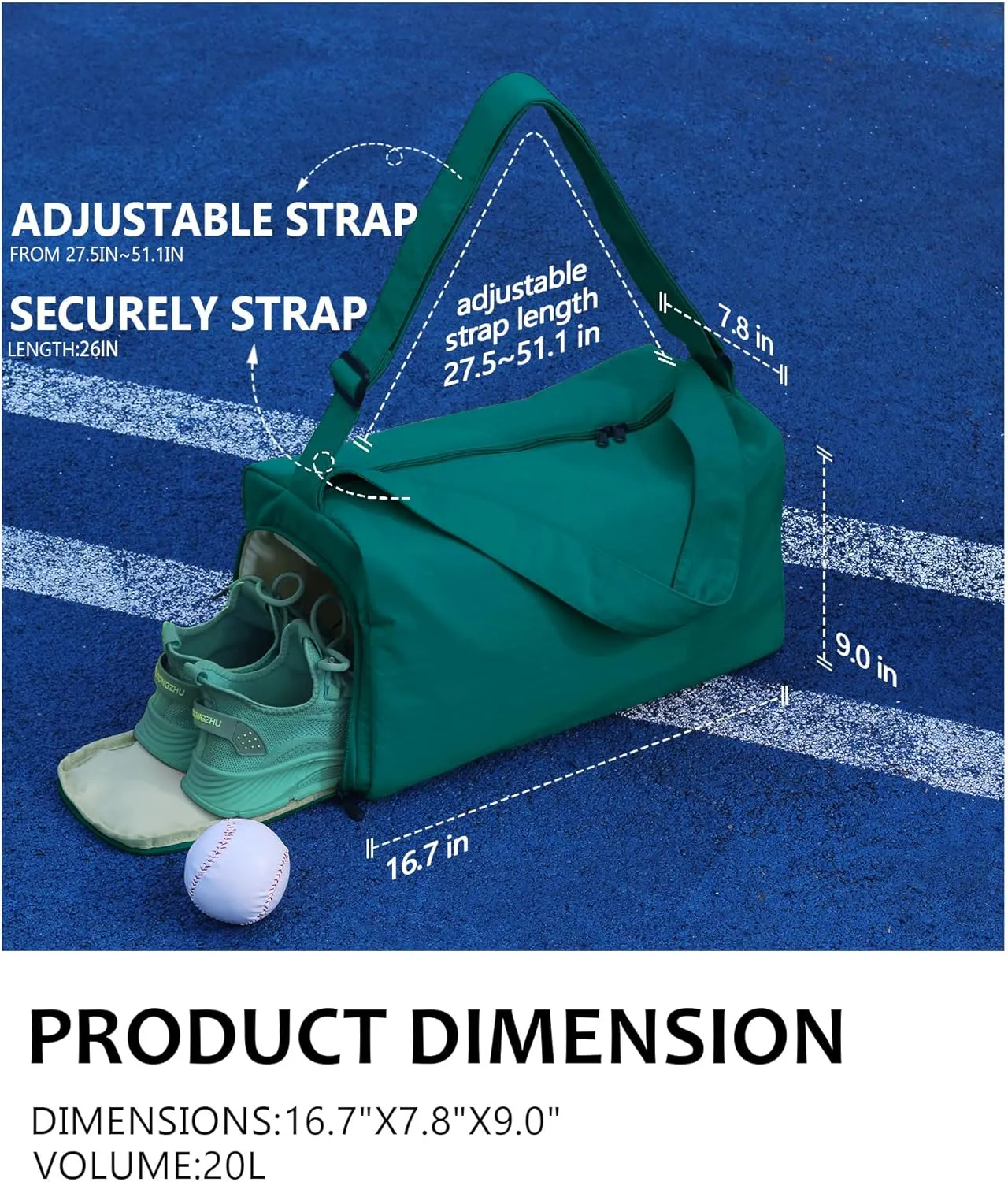 Small Gym Bag for Women with Shoes Compartment, Stylish Duffle Travel Bag for Plane, Lightweight Duffle Bag for Women & Men, Sport Gym Tote Bag with Wet Pocket for Yoga, Pilates, Swimming