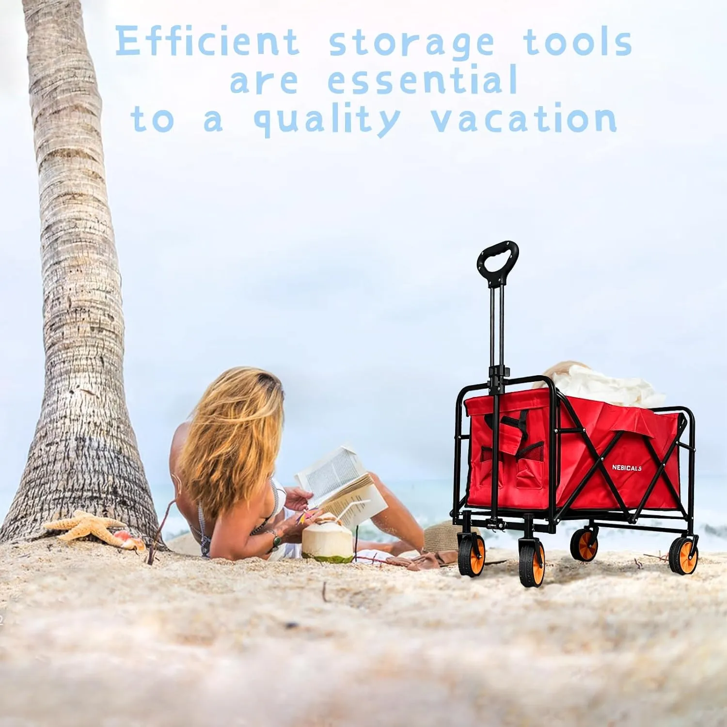 Small Tall Wagon Carts Collapsible/Folding/Foldable/for Apartment/Grocery/Travel/Camping/Shopping/Outdoor/Lightweight & Portable