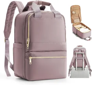 Small Travel Backpack For Women Travel Backpack Carry On Flight Approved Carry On Backpack Personal Item Travel Bag Laptop Teacher Backpack Work Backpack For Traveling On Airplane Pink Purple