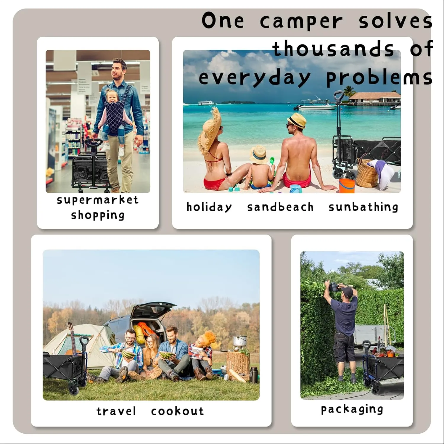 Small Wagon Carts Collapsible/Folding/Foldable/for Apartment/Grocery/Travel/Camping/Shopping/Outdoor/Lightweight & Portable