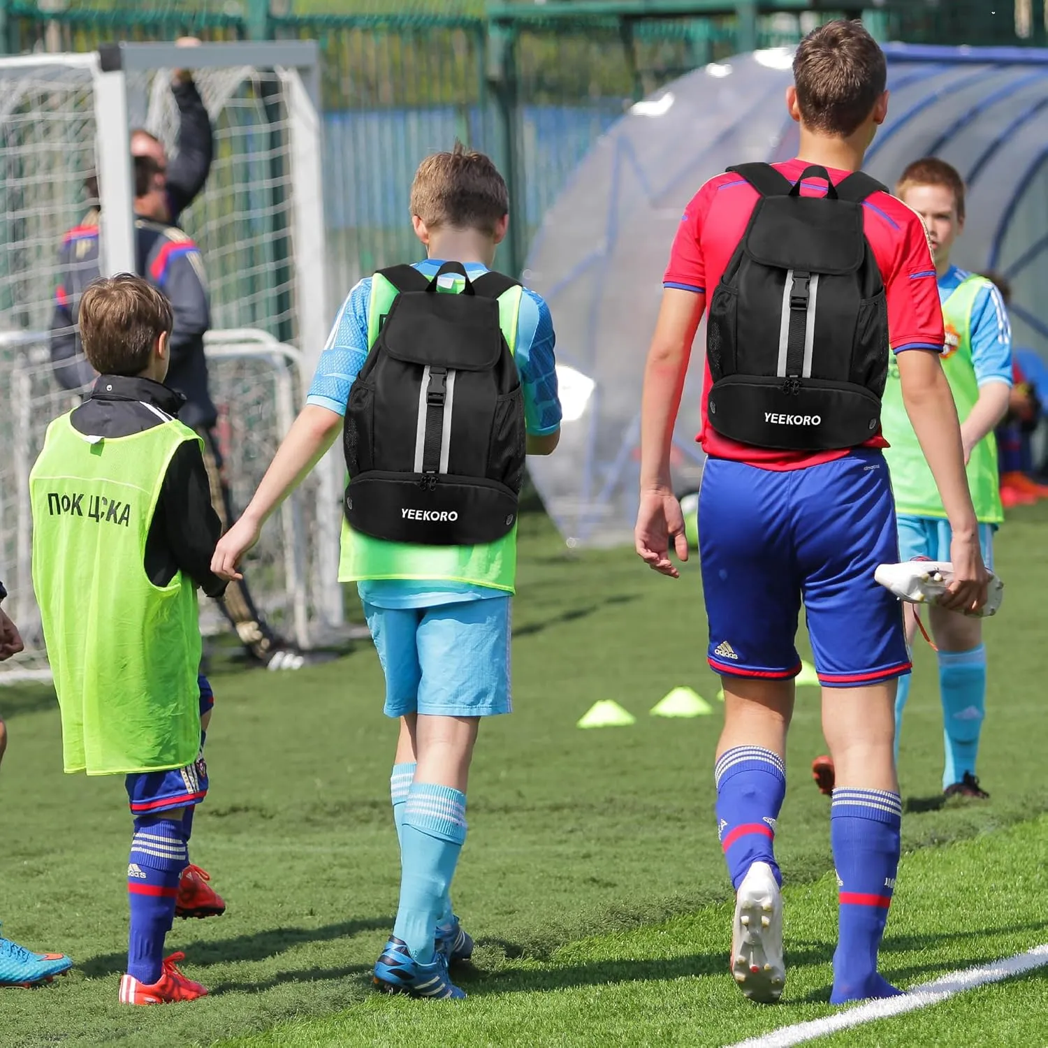 Soccer Backpack Multifunctional Sport Gym Bags with Dry-wet Separate & Shoe Compartment for Basketball Volleyball