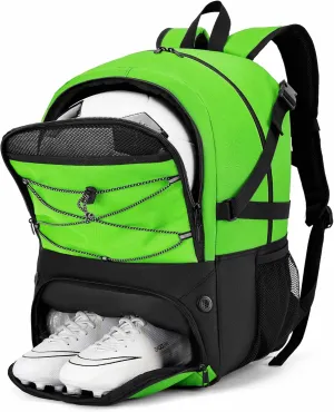 Soccer Backpack with Ball Holder &Soccer bag With Shoe Compartment, Water-Resistant Sports Bag for Soccer, Basketball, Football, Volleyball