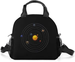 Solar System Planets Portable Lunch Box Crossbody Bag Tote Insulated with Adjustable Strap Work Beach Picnic