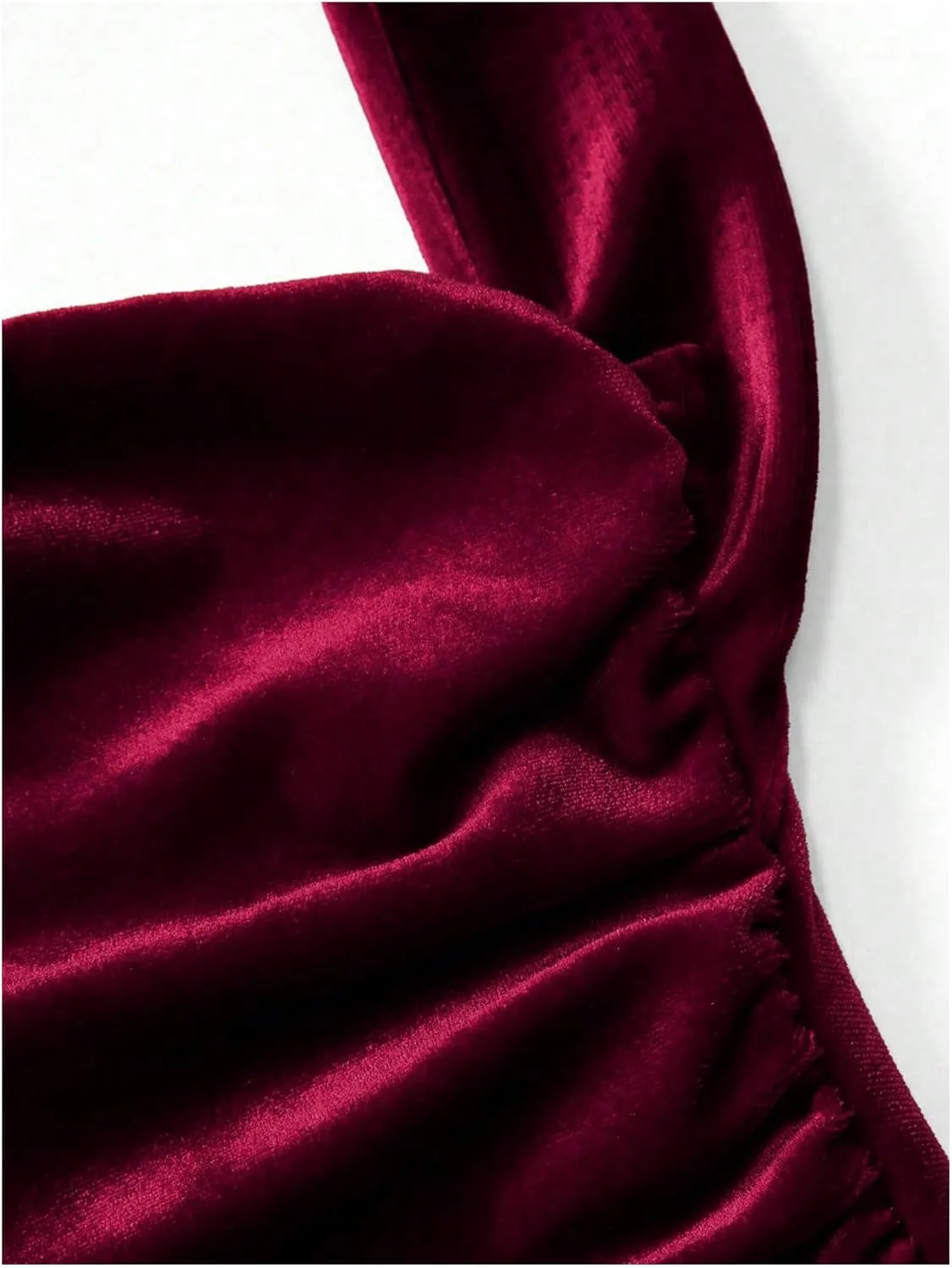 SOLY HUX Women's Velvet Halter Bodycon Dress Sleeveless Ruched Fishtail Cocktail Party Long Dresses