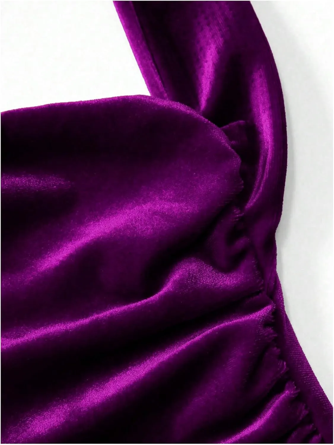 SOLY HUX Women's Velvet Halter Bodycon Dress Sleeveless Ruched Fishtail Cocktail Party Long Dresses