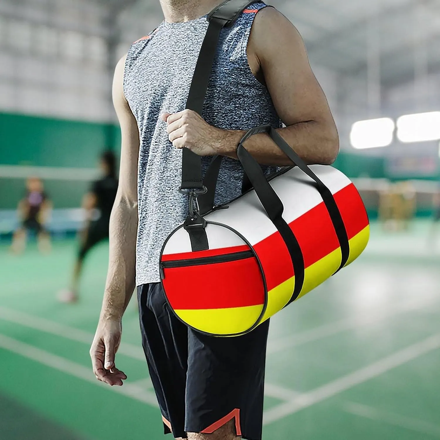 South Ossetia Flag Waterproof Sports Duffel Bag with Dry Wet Separation for Gym Beach Travel
