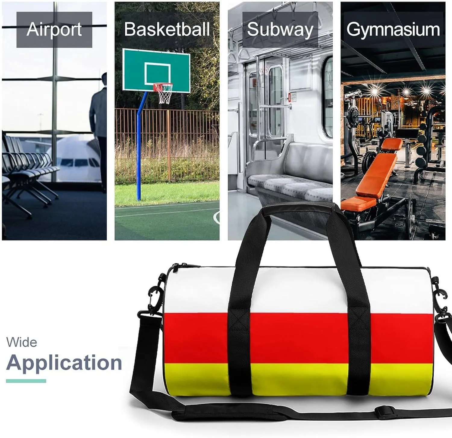 South Ossetia Flag Waterproof Sports Duffel Bag with Dry Wet Separation for Gym Beach Travel