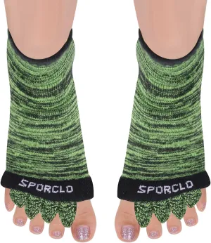 SPORCLO Toe Separator Socks for Men Women Comfy Foot Alignment Sock Massage Cotton Bunion Socks Yoga Sports GYM
