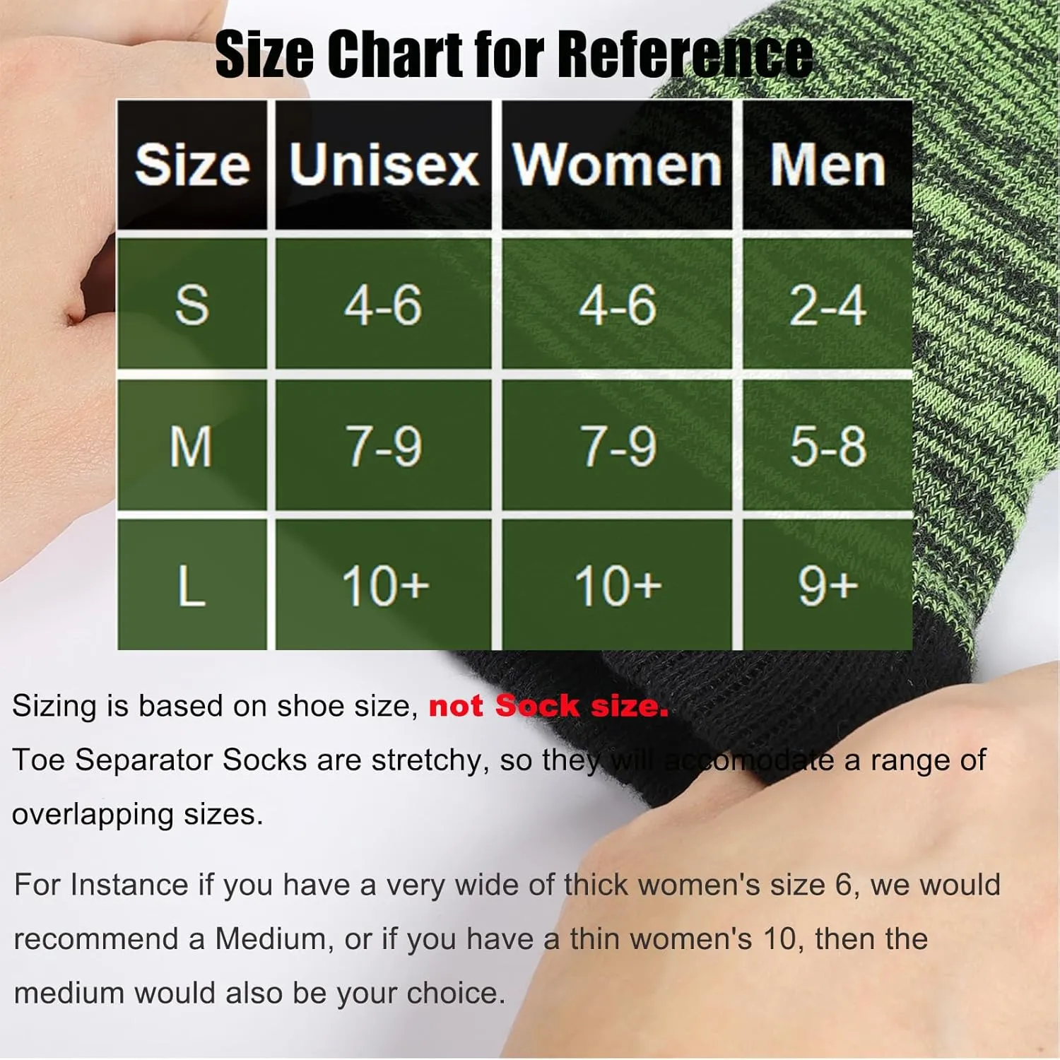 SPORCLO Toe Separator Socks for Men Women Comfy Foot Alignment Sock Massage Cotton Bunion Socks Yoga Sports GYM