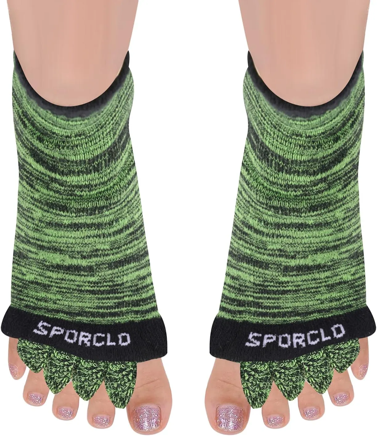 SPORCLO Toe Separator Socks for Men Women Comfy Foot Alignment Sock Massage Cotton Bunion Socks Yoga Sports GYM