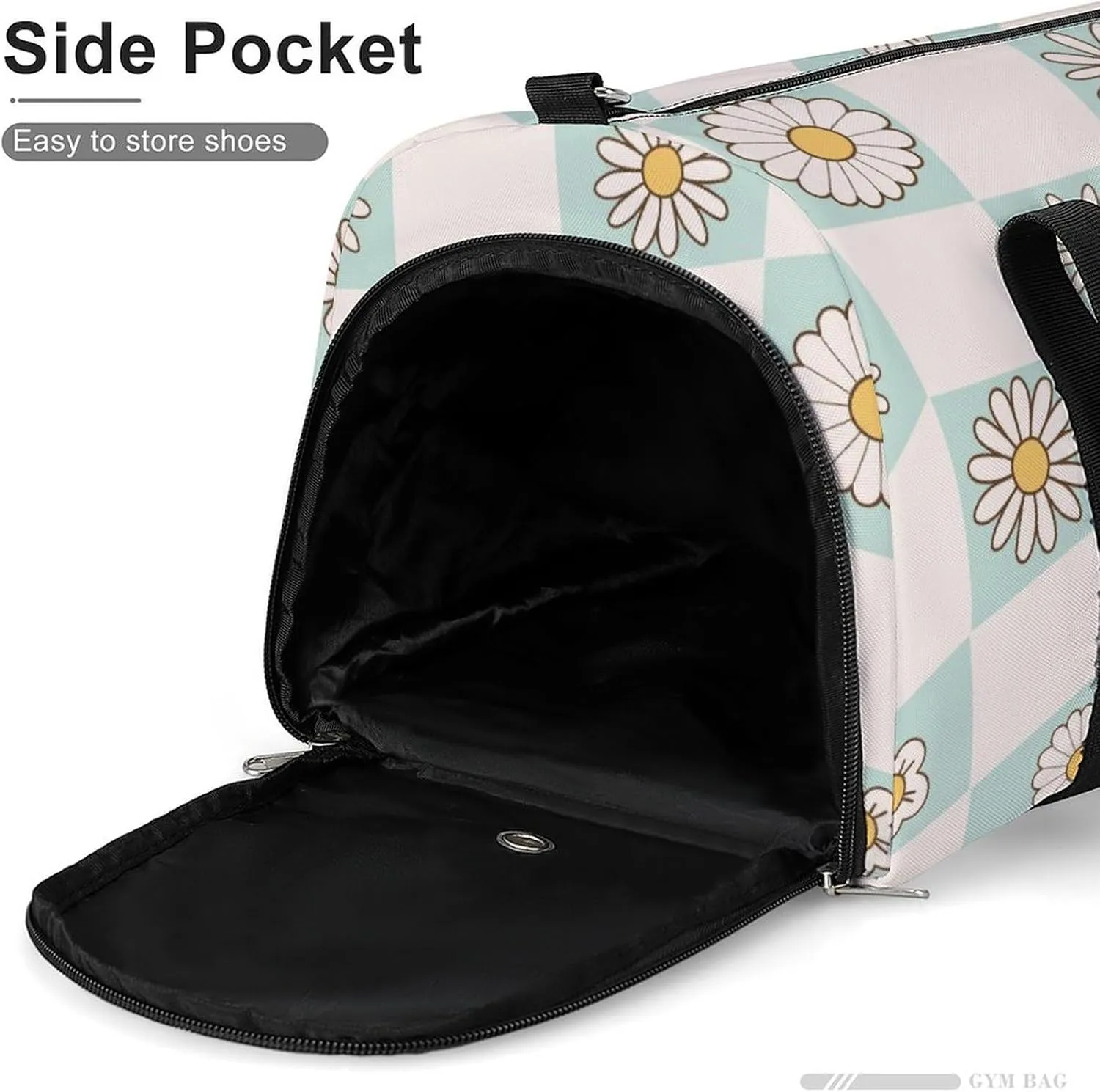 Sport Gym Duffel with Shoe Compartment Wet Pocket, Checkerboard-style-retro Shoulder Travel Bag for Women Men