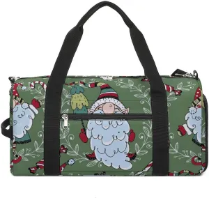 Sport Gym Duffel with Shoe Compartment Wet Pocket, Christmas-pattern-nordic-gnomes Shoulder Travel Bag for Women Men, style-3