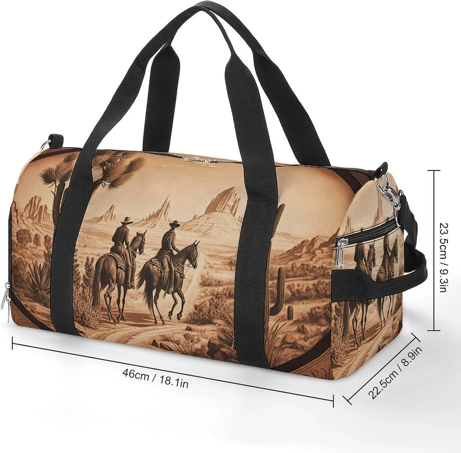 Sport Gym Duffel with Shoe Compartment Wet Pocket, Native-american-western Shoulder Travel Bag for Women Men, style-3