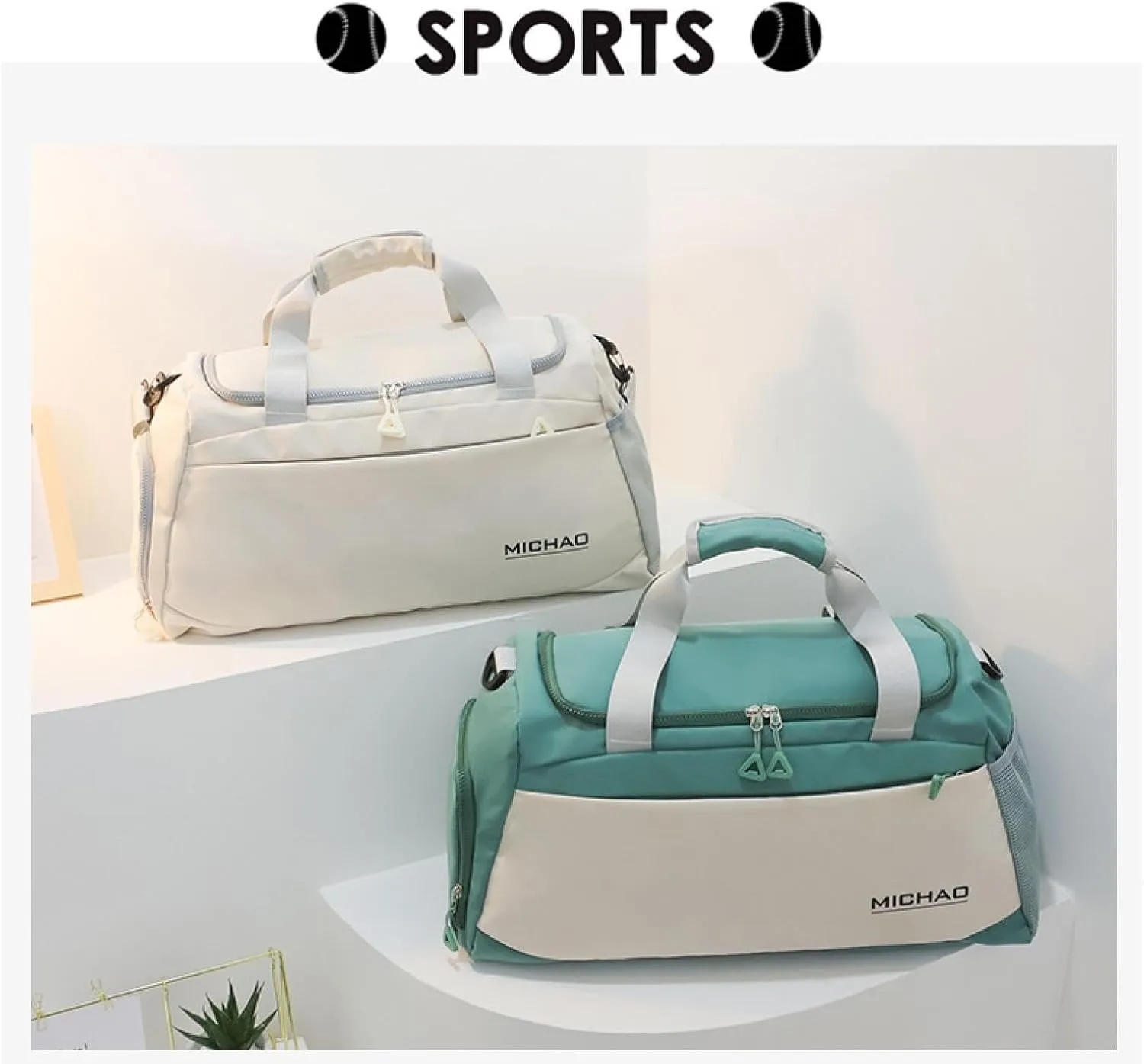 Sports carry-on bag, wet and dry separation, gym bag, swimming pool, crossbody duffle bag