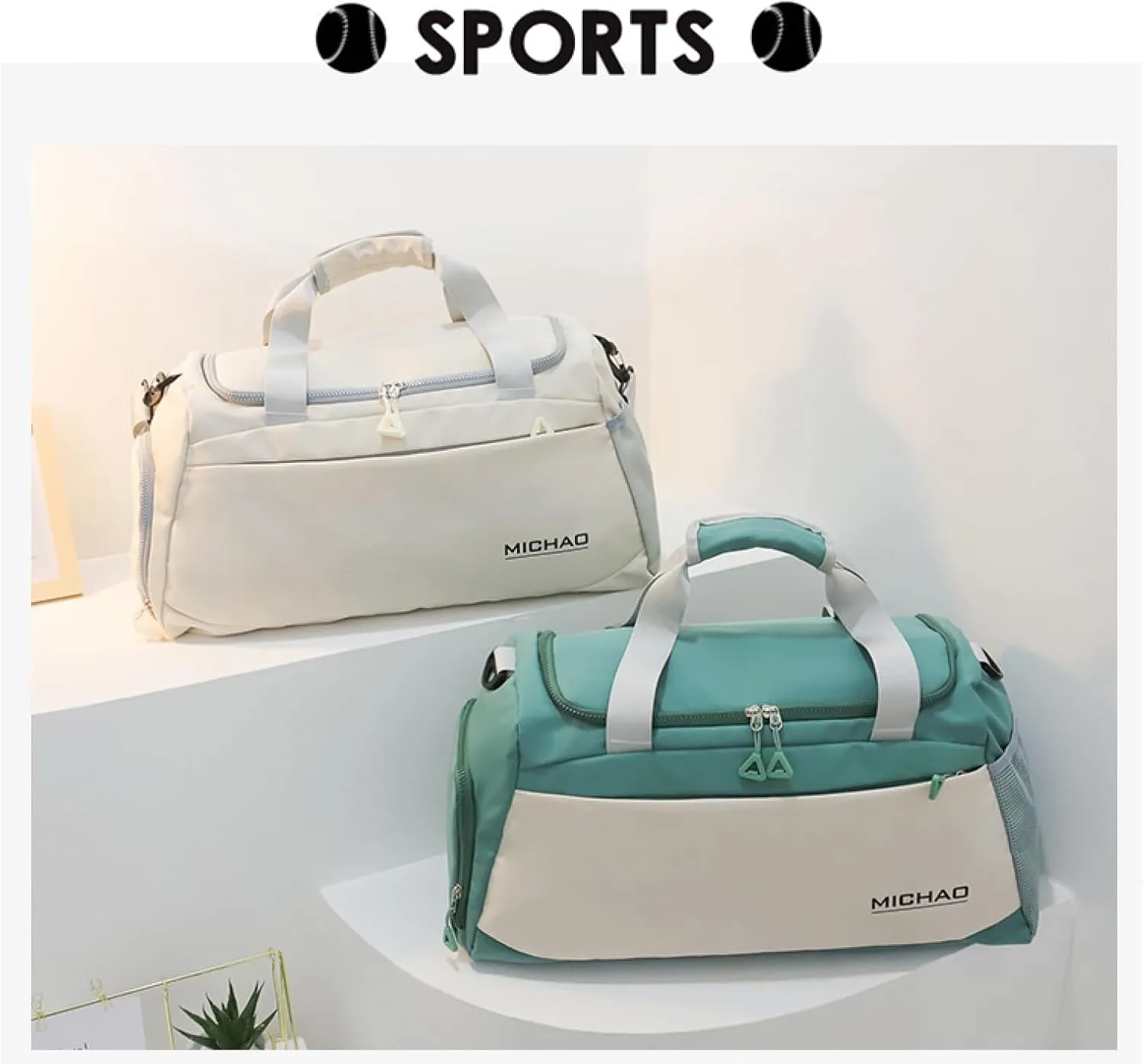 Sports carry-on bag, wet and dry separation, gym bag, swimming pool, crossbody duffle bag