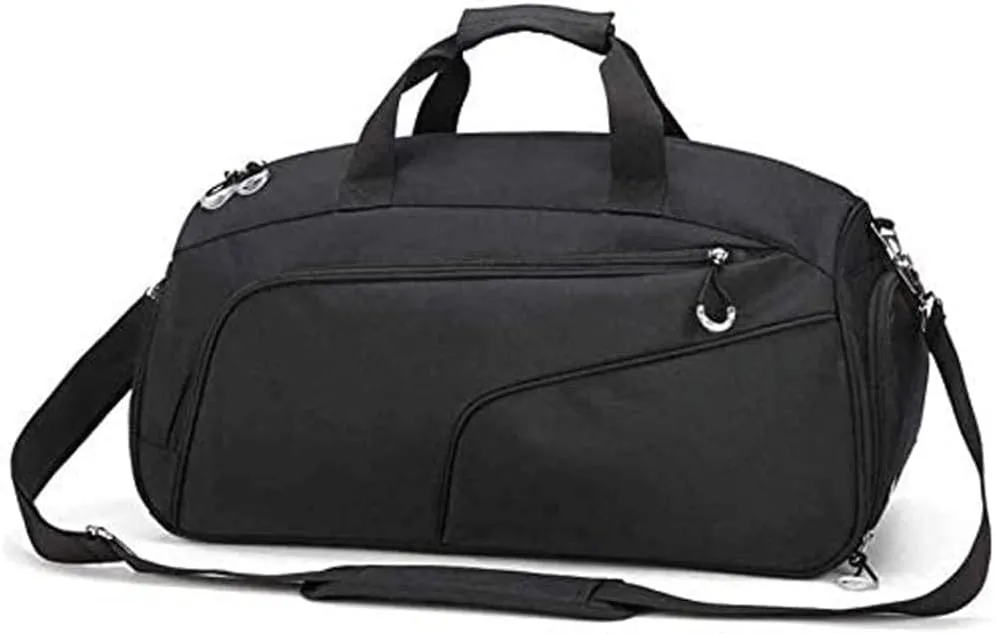 Sports Gym Bag Multifunctional Gym Bag Travel Bag Shoe Compartment with Wet Pocket for Men and Women (Color : Black) (Black)