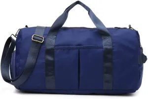 Sports Gym Bag With Shoe Bag Wet Bag Duffle Bag Waterproof Travel Bag for Women Men Blue 29L