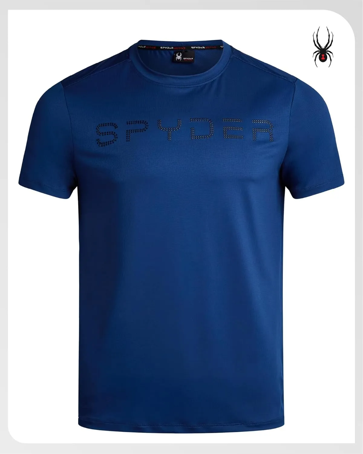 Spyder Men's Workout Shirt - Short Sleeve Quick Dry Moisture Wicking Jacquard Jersey Athletic Shirt (Sizes: S-XL)