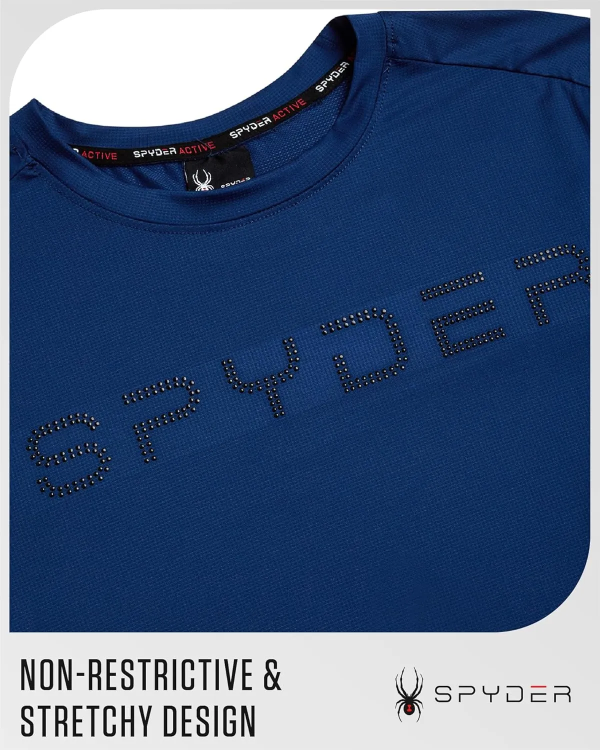 Spyder Men's Workout Shirt - Short Sleeve Quick Dry Moisture Wicking Jacquard Jersey Athletic Shirt (Sizes: S-XL)