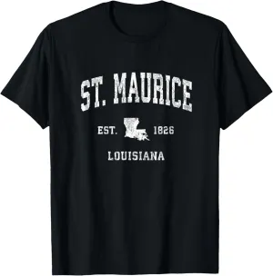 St. Maurice Louisiana LA Vintage Athletic Sports Design T-Shirt