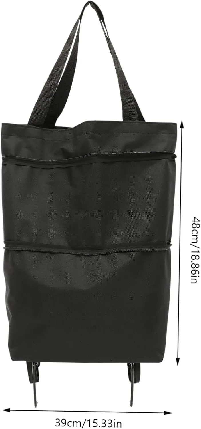 Storage Bag with Wheels Crate Tey Laundry Hamper with Wheels Foldable Grocery Bags Car Storage Bag