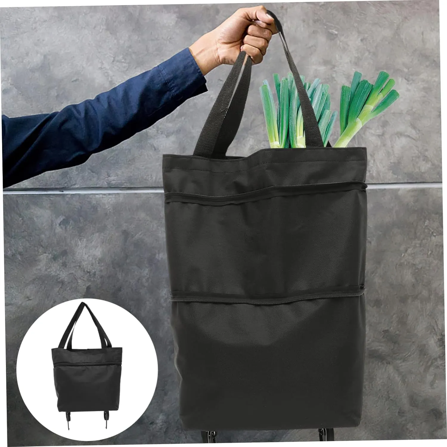Storage Bag with Wheels Crate Tey Laundry Hamper with Wheels Foldable Grocery Bags Car Storage Bag