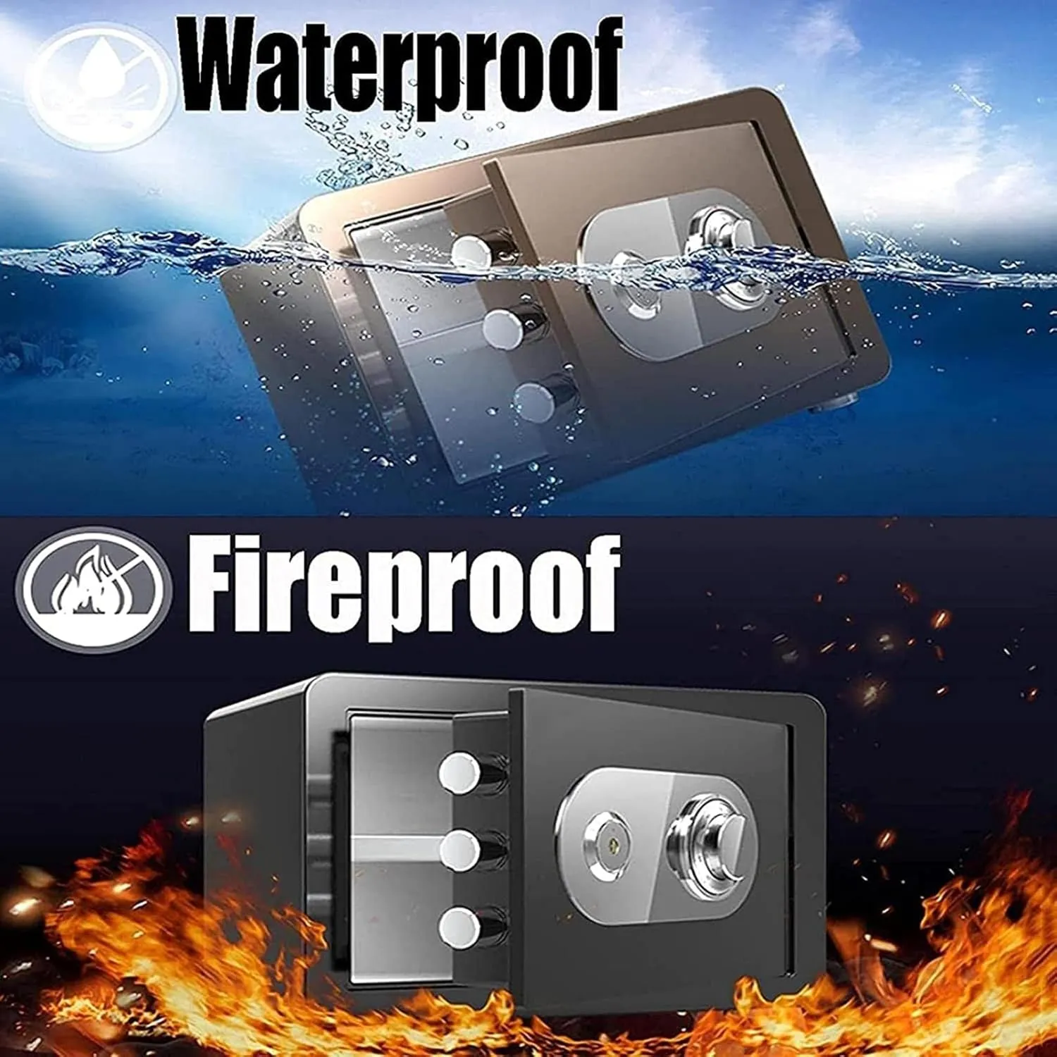 strongbox Strongbox Home Safe Safe Lock Box Small Fireproof Steel Small Wall-Mounted Security Box with Key Home Office Business Hotel Secur strongbox (White A)