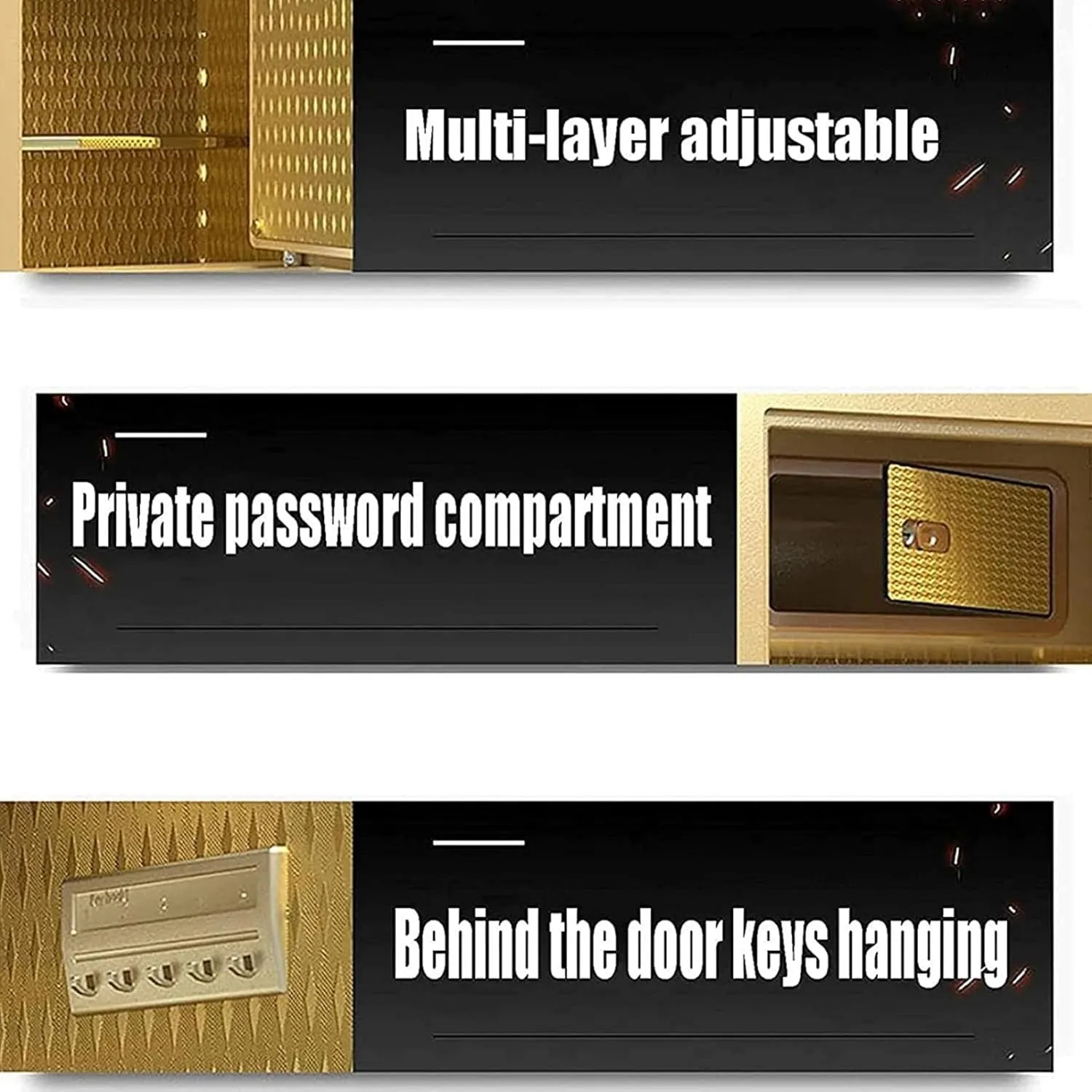 strongbox Strongbox Home Safe Safe Lock Box Small Fireproof Steel Small Wall-Mounted Security Box with Key Home Office Business Hotel Secur strongbox (White A)
