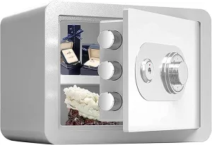 strongbox Strongbox Home Safe Safe Lock Box Small Fireproof Steel Small Wall-Mounted Security Box with Key Home Office Business Hotel Secur strongbox (White A)