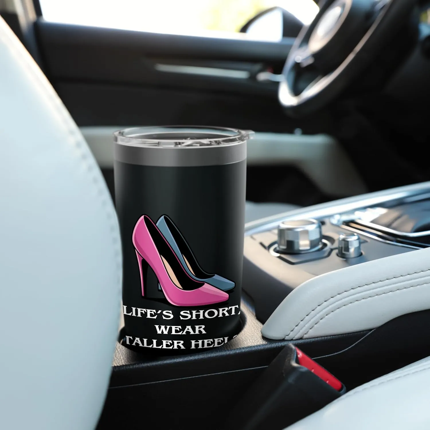 Stylish High Heels Quote for Shoe Lovers, Trendy Fashionista Stainless Steel Insulated Tumbler