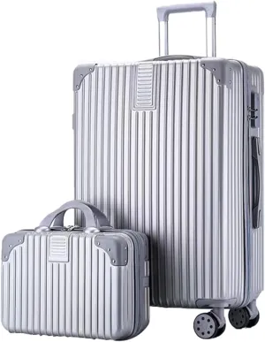 Suitcase With Laptop Compartment, Lightweight Trolley Case, Dustproof Waterproof, Equipped With An Anti-theft And Anti-picking Combination Lock (Color : 20 Bag, Size : Silver)