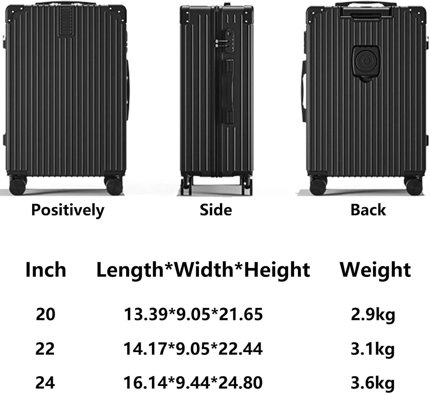 Suitcase With Laptop Compartment, Lightweight Trolley Case, Dustproof Waterproof, Equipped With An Anti-theft And Anti-picking Combination Lock (Color : 20 Bag, Size : Silver)
